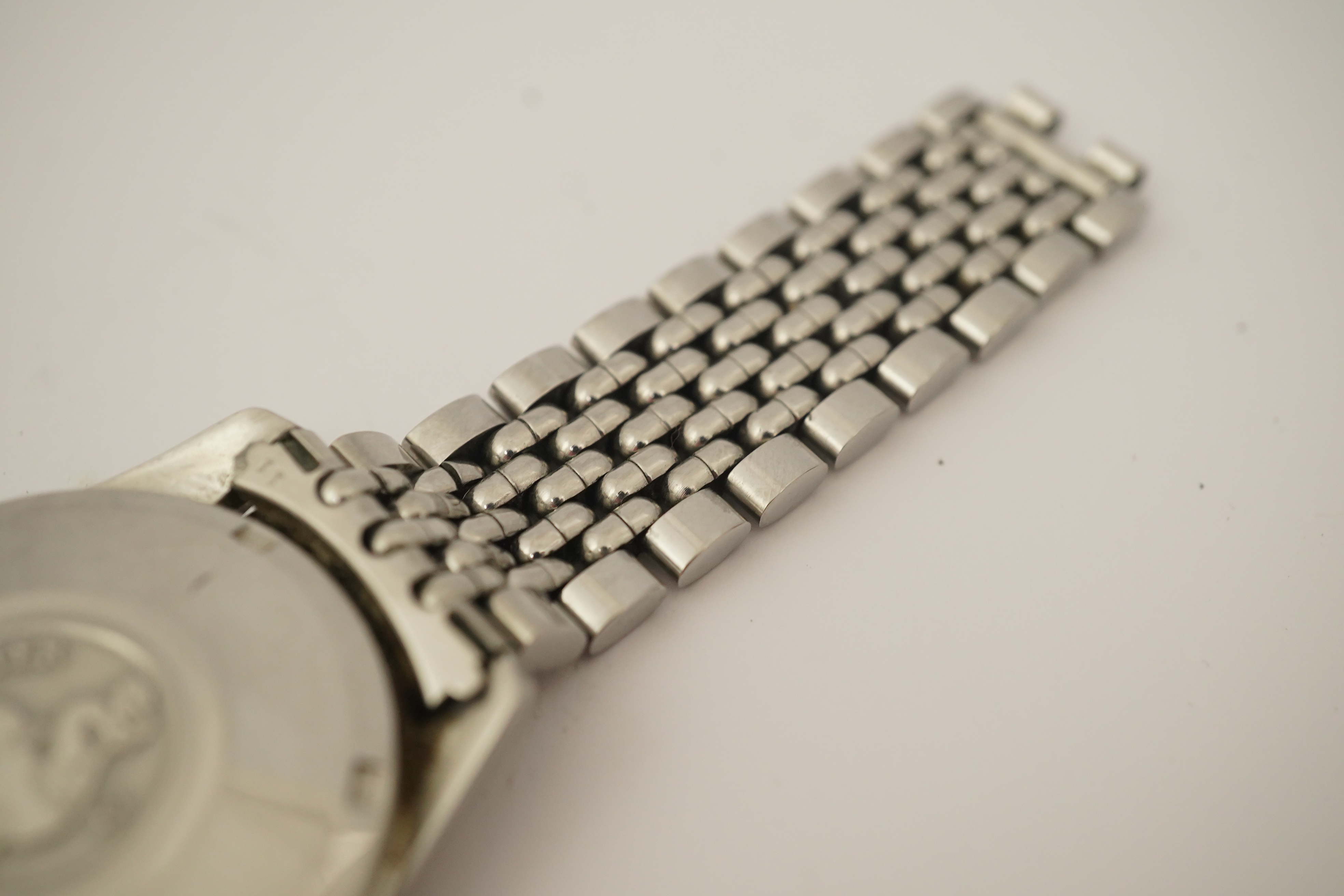 A gentleman's 1960's? stainless steel Omega Seamaster automatic wrist watch, on a stainless steel Omega bracelet